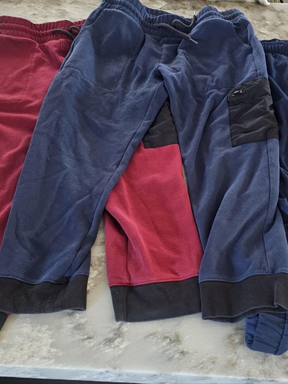 Lot of 3 Athletic Works Boys Size L 10-12 Husky Red Blue Joggers & Track Pants
